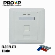 Original Proxp Brand RJ45 Faceplate 1 Hole or 2 Holes Suitable for RJ45 and RJ11