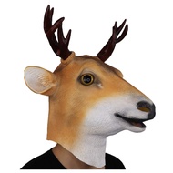 Sika Deer Mask Animal Head Helmet Giraffe Masks Spotted Deer Full Over Head Mask Deluxe Costume Part