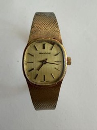 SANDOZ（山度士） 1970–1980 年代生產的古董瑞士女用金屬網織帶手錶