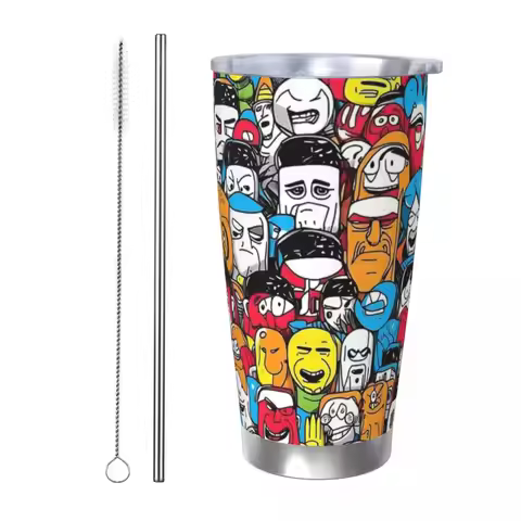 A Set Of Viral Memes Tumbler Vacuum Insulated Wojak Soyjak Thermal Cup Vacuum Flask Double Wall Mugs