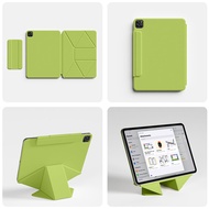 ZOYU | เคส iPad Air 7 พับได้ น้ำหนักเบา มีช่องใส่ปากกาและคลิปแม่เหล็กสองด้าน สีเขียว 13 นิ้ว