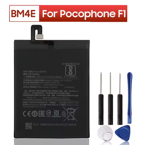 BM4E Replacement Battery For Xiaomi MI Pocophone F1 Poco F1 Phone Battery 4000mAh