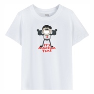 Kids It's AumSum Time Cartoon Print Short Sleeve T-shirt Boys Girls 100% Cotton Casual Crew Neck Tee
