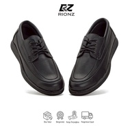 Rionz Lebron Black Men's Formal Shoes Black Oxford Office Shoes Pu Leather Cheap