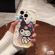 For Infinix Smart 8 7 6 5 2020 Hot 40i 40 Pro 30i 30Play 20 20i Play Note 12 G96 Spark Go 2024 Hot 12 11 10 Play ITEL S23 Cartoon Wink Kuromi 3D Wave Edge Phone Case Soft Cover