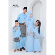 ( BABY BLUE ) SET FAMILY RAYA 2022. BAJU RAYA SEDONDON IBU ANAK. SET IBU DAN ANAK. KURUNG MODEN EMIRA