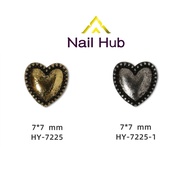 AC.311 Retail 1 Piece Nail Art Accessories Heart Shape Available In 2 Colors Size 7 7 mm.