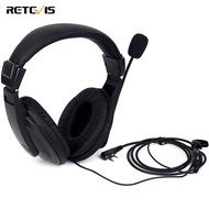 Retevis R114 หูฟังวิทยุสองทางชุดหูฟังเหนือศีรษะ VOX ตัดเสียงรบกวนแบบพาสซีฟเข้ากันได้กับ Retevis RT24