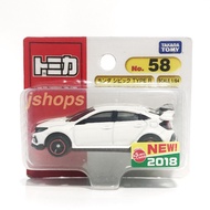 Tomica No.58 Honda Civic Type R FK8R FK8 White - Japan First release sticker Ver