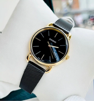 นาฬิกา Casio รุ่น LTP-E412MGB-1A นาฬิกาผู้หญิง สายถัก สีดำทอง รุ่นใหม่ล่าสุด - ของแท้ 100% รับประกันสินค้า 1ปีเต็ม