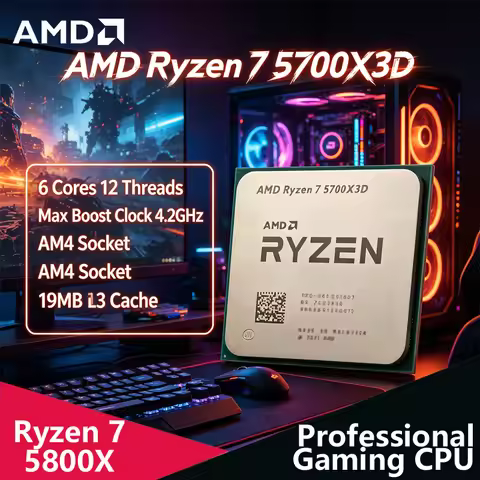 AMD Ryzen 7 5700X3D AM4 Gaming Processor 8C16T 3.0/4.1GHz,105W DDR4 CPU Compatible with B550 & X570 