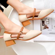 YB8 Mary Jane Sandals - Casual Soft Leather with Thick Heel