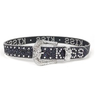 JN Women Jeans Belt Studded Western Punk Belt Impressive Grunge Rivets Butterfly