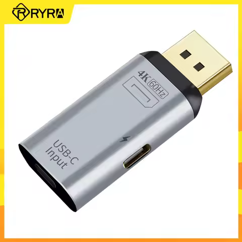 RYRA 4K USB C To DP/HDMI-compatible/Mini DP Converter Ype C To HDMI Thunderbolt 3 Adapter For MacBoo