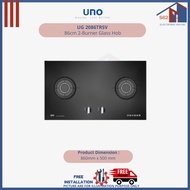 Uno UG 2086TRSV 86cm 2-Burner Glass Hob