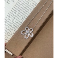 【High version 1: 1】Vca 18k white gold Flowerlace big flower necklace diamond pendant expensive elega