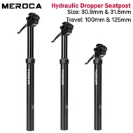 Meroca Dropper Seatpost Hydraulic Hidrolik Seatpost Sepeda - 30.9 Travel 100