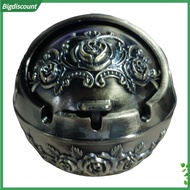 {BIG}  Rose Flower Pattern Ash Tray with Lid Windproof Zinc Alloy Smoking Ashtray for Living Room