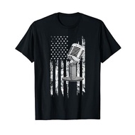 Men's cotton T-shirt Vintage Radio DJ Shirt - American US Flag Shirt Fast Shipping 4XL , 5XL , 6XL