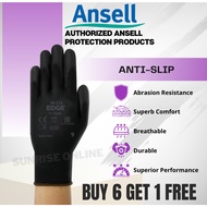 [ORIGINAL] Ansell Edge 48-126 PU Coated Industrial Work Gloves(1Pair) Safety Glove Protective Glove 