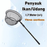 1.7M(+/-) Sauk Ikan Fish Scoop Net  Aluminum Alloy Telescopic Fishing Net Penyauk Ikan Udang