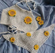 บิกินี่ถัก บิกินี่ บราถัก bikini bikini crochet (แจ้งสีทางแชทได้ค่ะ)