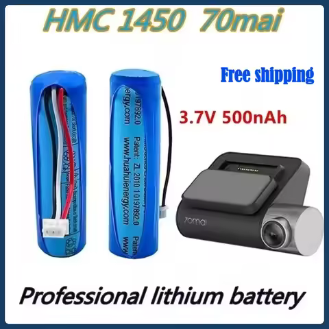 100% original battery, 70mai dash cam A800 hmc1450 backup battery, battery, 3-wire plug, 14x50mm, 3.