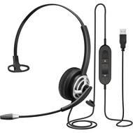 MAIRDI USB Headset with Microphone for PC, Computer Headset with Mic Noise Canceling for Laptop Team