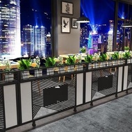 Iron Art Restaurant Screen Partition Bar Aisle Decoration Guardrail Fence Hotel Iron Mesh Half Flowe