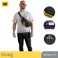Caterpillar Crossbody Bag Waist 3 Liters Sahara A1 Model 84607 Waterproof Large Size [Black/Brown] b