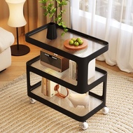 Light Shelf Side Living Room Table Coffee Table Luxury Mobile Trolley Storage Bedside Table Small Ta
