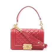 【二手】香奈兒 (Chanel) Boy Chanel 小號肩背包，配手提帶，2WAY A67085RED羊皮 (Sheepskin) Boy Chanel 小號鏈條肩背包