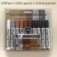 New Wooden Furniture Repair Pen Touch Up Markers & Crayon Sharpener Set Wood Scratch Restoration Kit
