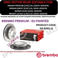 BREMBO GENUINE DISC BRAKE ROTOR (REAR) FOR INFINITI EX30 '10-16YR / JX [L50] '12-16YR / QUEST [E52] 
