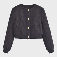 2025 ฤดูใบไม้ร่วงCroppedแจ็คเก็ตผู้หญิงเสื้อTweedผู้หญิงเสื้อแขนยาวผู้หญิงStreetwear Basicเสื้อแจ็คเ