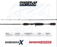 Sotelo Barbarian X 602ML 6-15Lb Carbon Fiber Bait Casting Rod