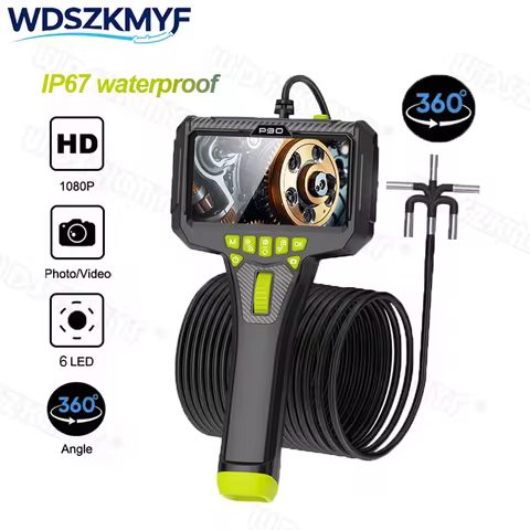 360° Steering Industrial Endoscope Camera 5-inch IPS Endoscope Inspection Camera, Automotive Mechani