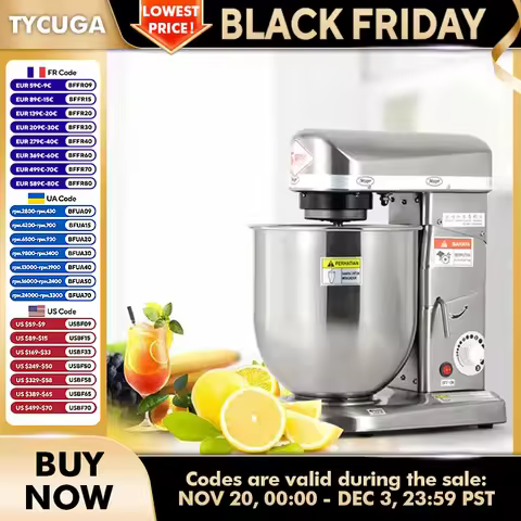 5/7/10LElectric Stand Mixer Planetary Food Mixer Kitchen Flour Dough Mixer StainlessSteel Multifunct