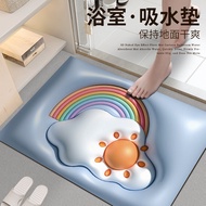 3D Diatomaceous Earth Bathroom Mat Water Absorbent Door Mat Non-Slip Toilet Mat Anti-Fall Carpet Bat