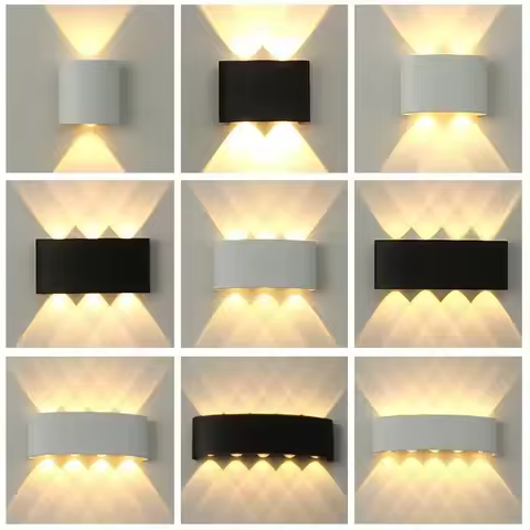 LED Wall Light Outdoor Indoor 2W 4W 6W 8W 10W AC85-265V Up Down White Black Modern Light For Home Ga
