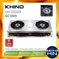 KHIND GC1009 Gas Cooker Stainless Steel Body Double Gas Stove / Dapur Gas Dapor Gas