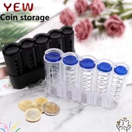 YYE Euro Coin Dispenser, Large Capacity Transparent Coin Storage Box,  Plastic Coin Purse