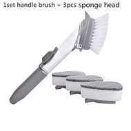 Long Handle Cleaning Brush with Removable Brush head Sponge Soap Dispenser Dish Washing Brush Set Kitchen Clean Tools