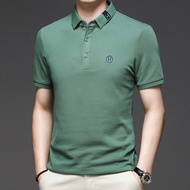 M-5XL Summer Business Simple Plus Size Collar T Shirt Fashion Casual All Match Short Sleeve Polo Shirt Men