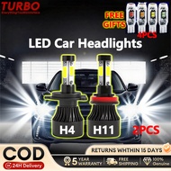 【FREE T10*4】LED Car Headlights H4/H11 Original Upgraded Auto Fog Light LED Bulb Canbus Bulbs