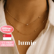 [SG STOCK] LUNE 14k Gold Plated Pearl Bead Necklace Dainty Pearl Necklace dainty Bridesmaid Gift