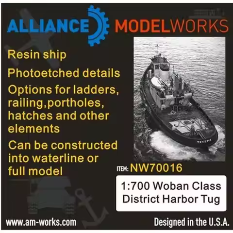 AM-WORKS NW70016 1/700 Woban Class District Harbor Tug - Upgrade Detail Set