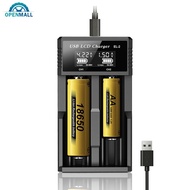 OPENMALL USB LCD Battery Smart Charger 1 / 2 Slots Dual For 18650 3.7V Rechargeable Lithium Battery 