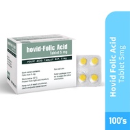 HOVID Folic Acid 100's Acid Folic For Pregnant, Folic Acid, Folic Acid Pregnant, Asid Folic, 叶酸  HTM
