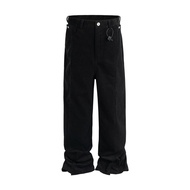 Y5N7 Deconstructed Patchwork Washed Tassel Fuzzy Corduroy Loose Casual Straight Pants